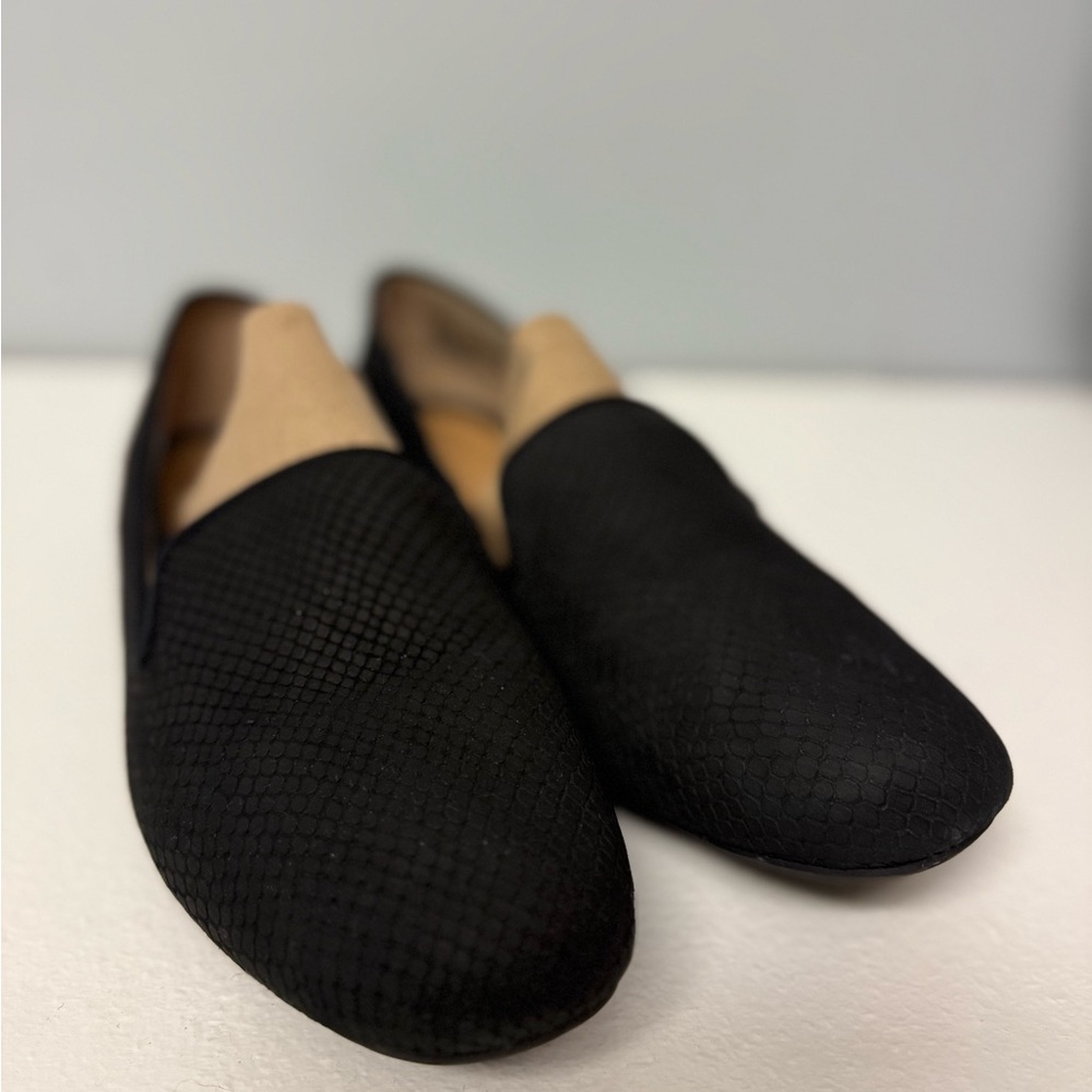 Kelly & Katie Shoes Womens 11 Cigola Slip On Loafers Black Suede almond Toe
